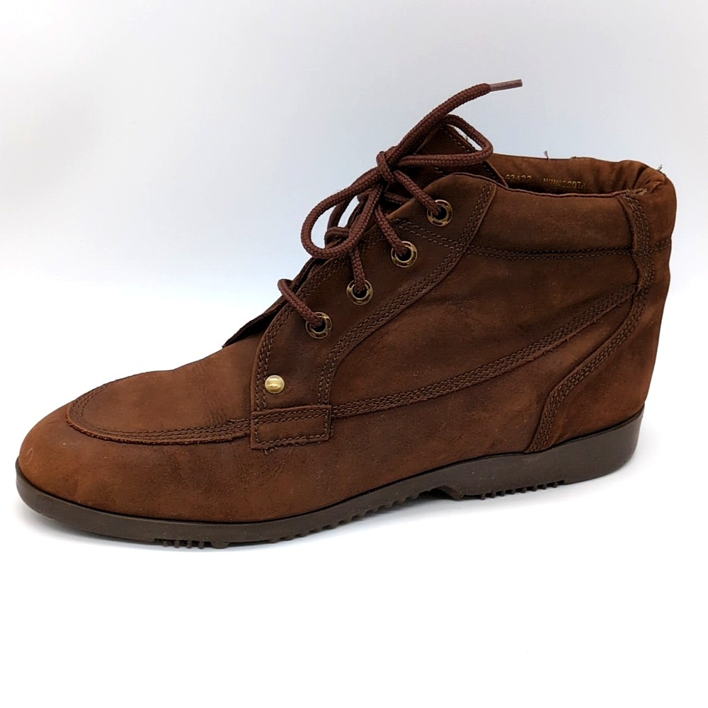 Trader Bay Boots Womens Brown 9 Leather Ankle Bootie Shoe Walking Lace Up